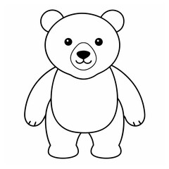 A vector of a cute bear outline Art & Illustration