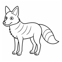 A vector of a cute coyote outline Art & Illustration