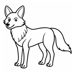 A vector of a cute coyote outline Art & Illustration
