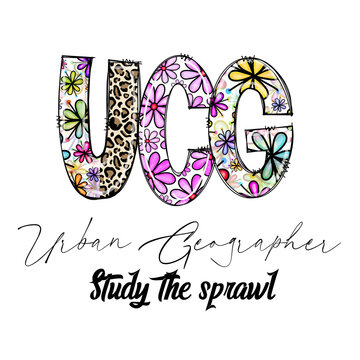 UCG Urban Geographer Study The Sprawl Colorful Design Graphic
