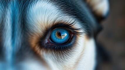 blue eye husky close-up, dog, canine, look, macro video, domestic animal, pet, wolf, fur, muzzle