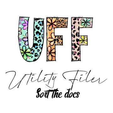 UFF Utility Filer Sort The Docs Design with Flowers and Leopard Print