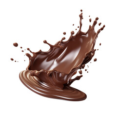 Chocolate Splash with Falling Candy isolated on transparent background Remove png
