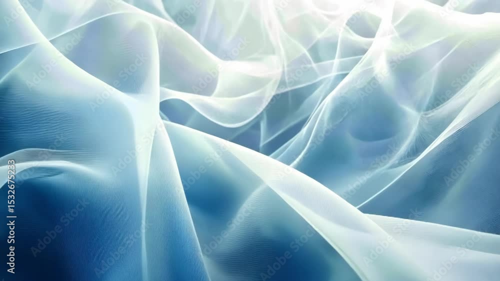 Poster abstract flowing blue light lines create a fluid, elegant, technology background with light and mode