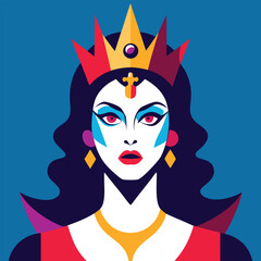 Regal woman portrait elegant digital art illustration