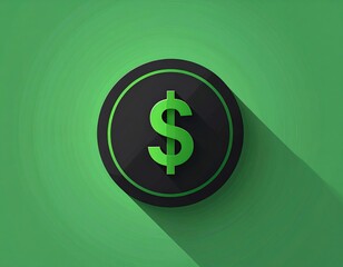 Green dollar sign icon on a dark green background