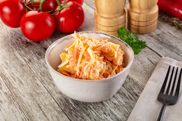 Vegan Coleslaw salad with cabbage and carrot