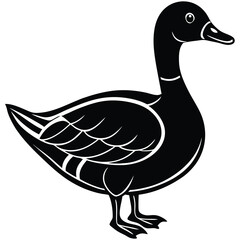 Simple blue duck illustration cute cartoon bird graphic