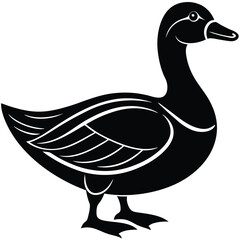 Simple blue duck illustration cute cartoon bird graphic