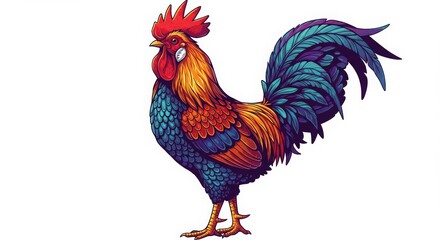 Fototapeta premium rooster vector on white background