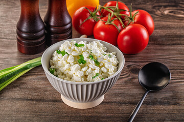 Cottage cheese with green onion