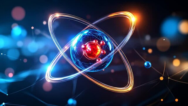 Abstract Atom Graphic Design Visualization