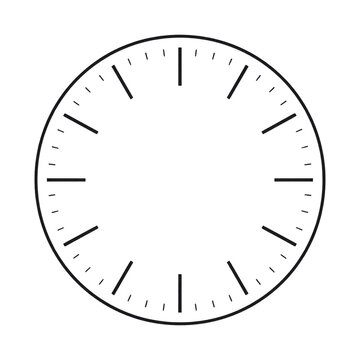 Minimalist black clock face with white tick marks indicating hours and minutes, showing the time as 7:00.