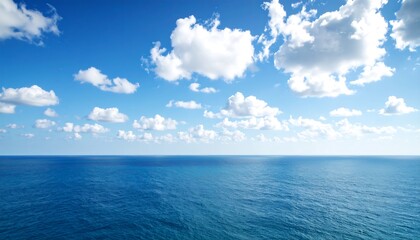 Fototapeta premium Wide view of a tranquil ocean and sky