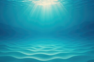 Serene underwater scene sunbeams ocean floor
