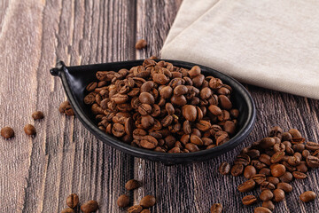 Roasted brown araboca coffee beans