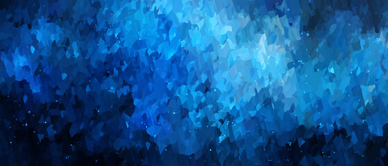 Abstract watercolor painting of blue hues with dark undertones and light speckles throughout the image