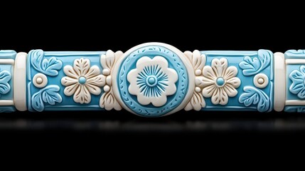 Blue and White Floral Ceramic Ornament
