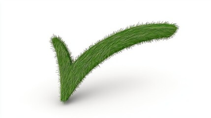 Green Grass Checkmark: Eco Symbol