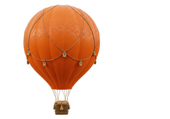 Isolated Vintage Orange Hot Air Balloon