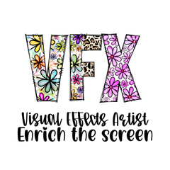 Visual Effects Artist Design with Flowers and Leopard Print