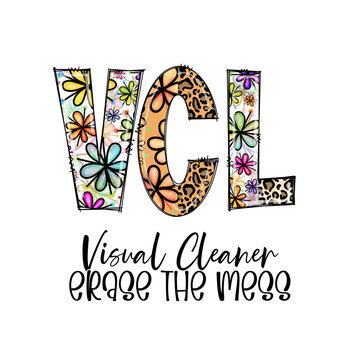 Visual Cleaner VCL Design with Flowers and Leopard Print