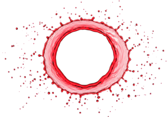 Isolated Red Water Splash Circle Liquid Ring
