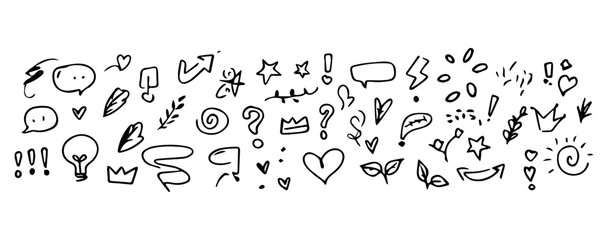 Line icon set in different styles. Vector hand drawn icon set in different styles.