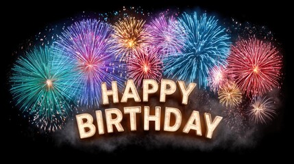 Happy Birthday Fireworks Background