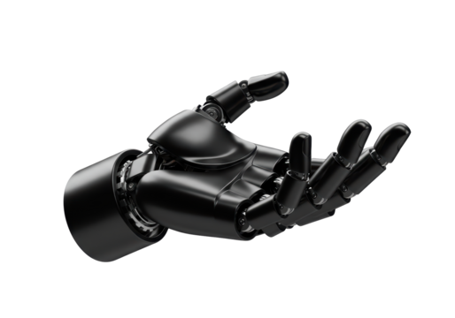 Isolated Robotic Hand Open Futuristic Technology