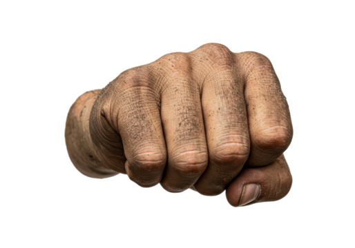 Isolated Dirty Fist Close Up Hard Work Grime