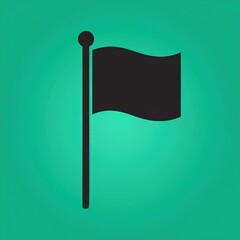 Simple black flag on teal background