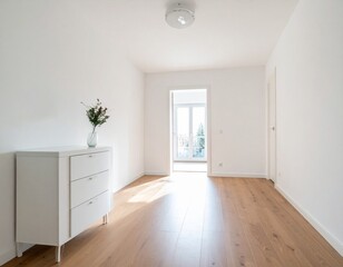 Fototapeta premium Bright and Airy Modern Living- A spacious contemporary apartment features a sleek 