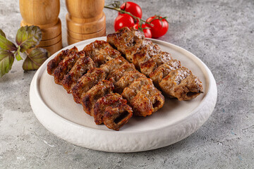 Grilled kebab minced meat barbecue