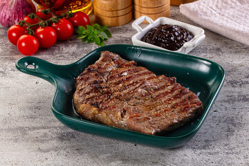 Grilled rib eye beef steak