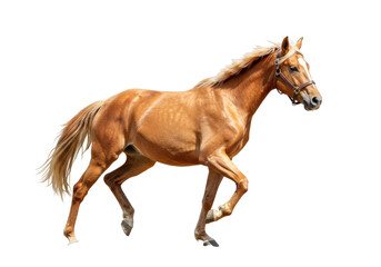 Naklejka premium Isolated Golden Horse Running Galloping Freely