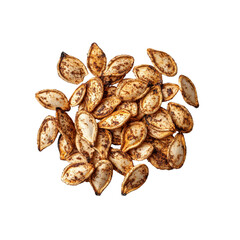 Obraz premium Roasted Pumpkin Seeds with Spices, Overhead View
