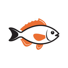 Rockfish With Vector Outline Illustration