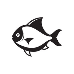 Pomfret With Vector Outline Illustration