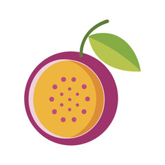 Passion Fruit With Vector Outline Rendering