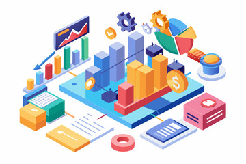 Fototapeta premium Underground Cable Repair by Utility Workers – Isometric Illustration