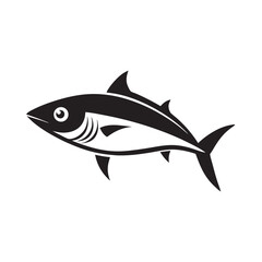 Mackerel Fish With Vector Outline Graphic