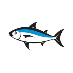 Obraz premium Mackerel Fish With Vector Outline Illustration