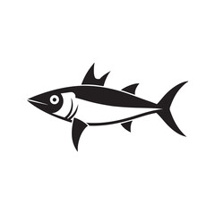 Kingfish With Vector Outline Illustration