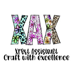 XAX Craft Assistant Design with Flowers and Leopard Print