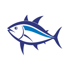 Bluefin Tuna With Vector Outline Design