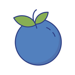 Blueberry With Vector Outline Art