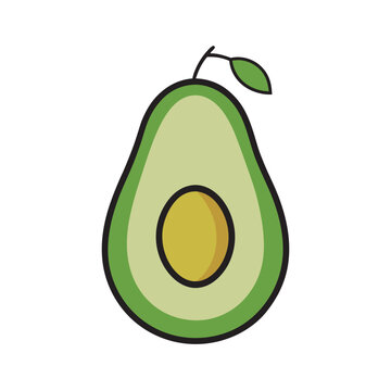 green avocado fruit cut open clip art preview