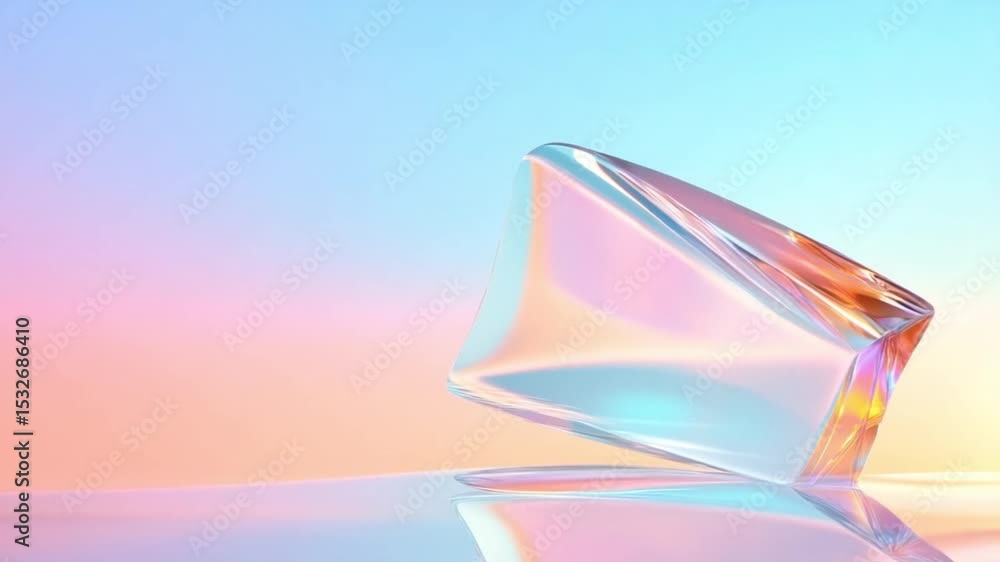 Poster abstract iridescent acrylic shape: a stunning, abstract acrylic form, showcasing an array of iridesc