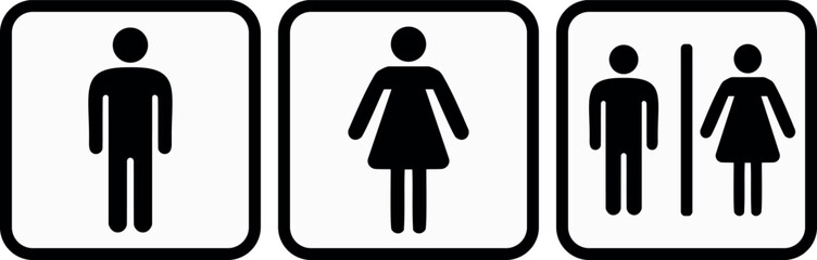 WC toilet icons. Human male or female signs.